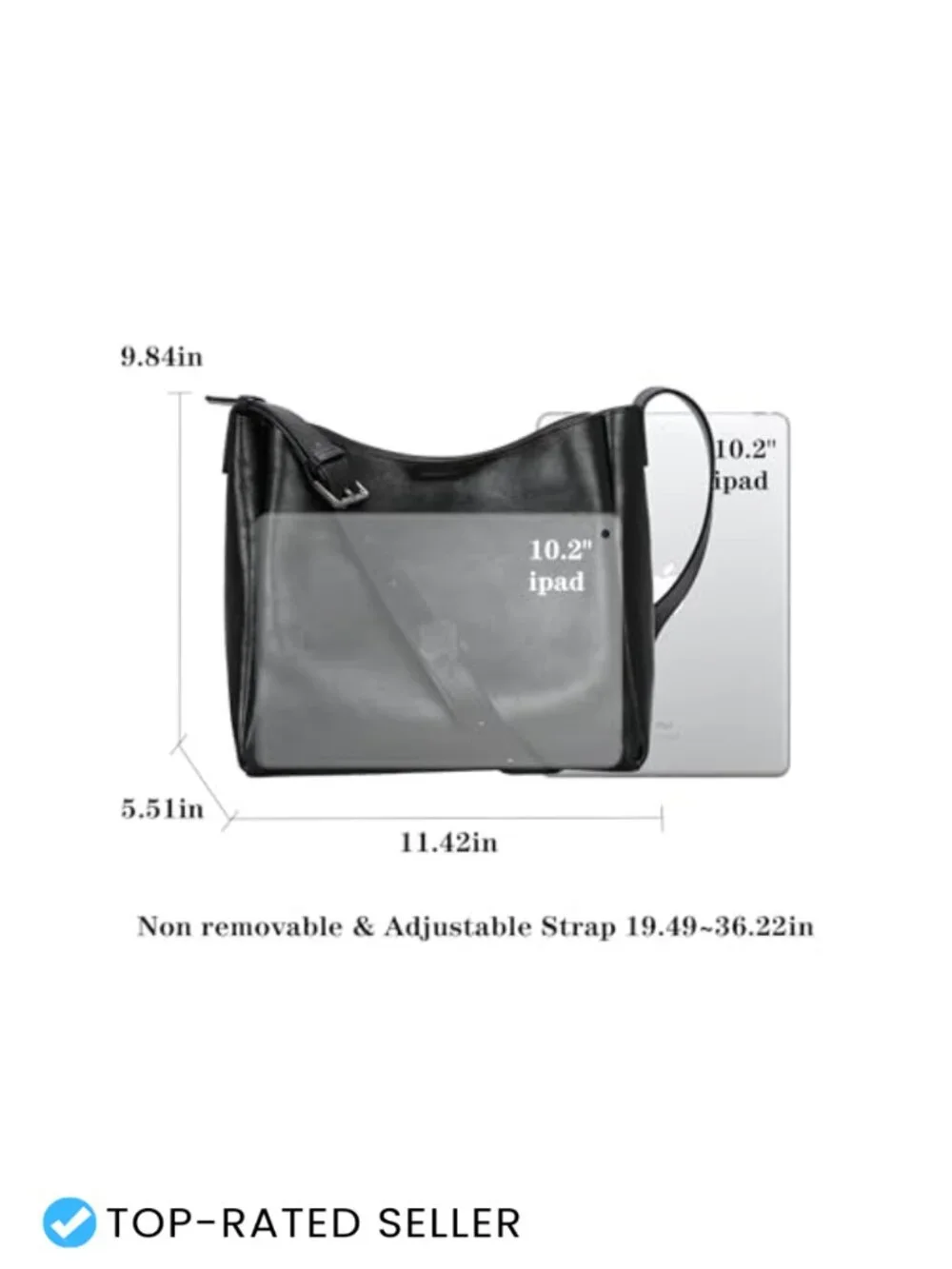Genuine Leather Hobo Crossbody Purse with Adjustable Strap